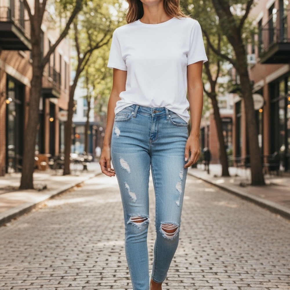 PacSun Distressed Light Blue * Perfect Fit Jeggings * Size 25‎ THRASHED